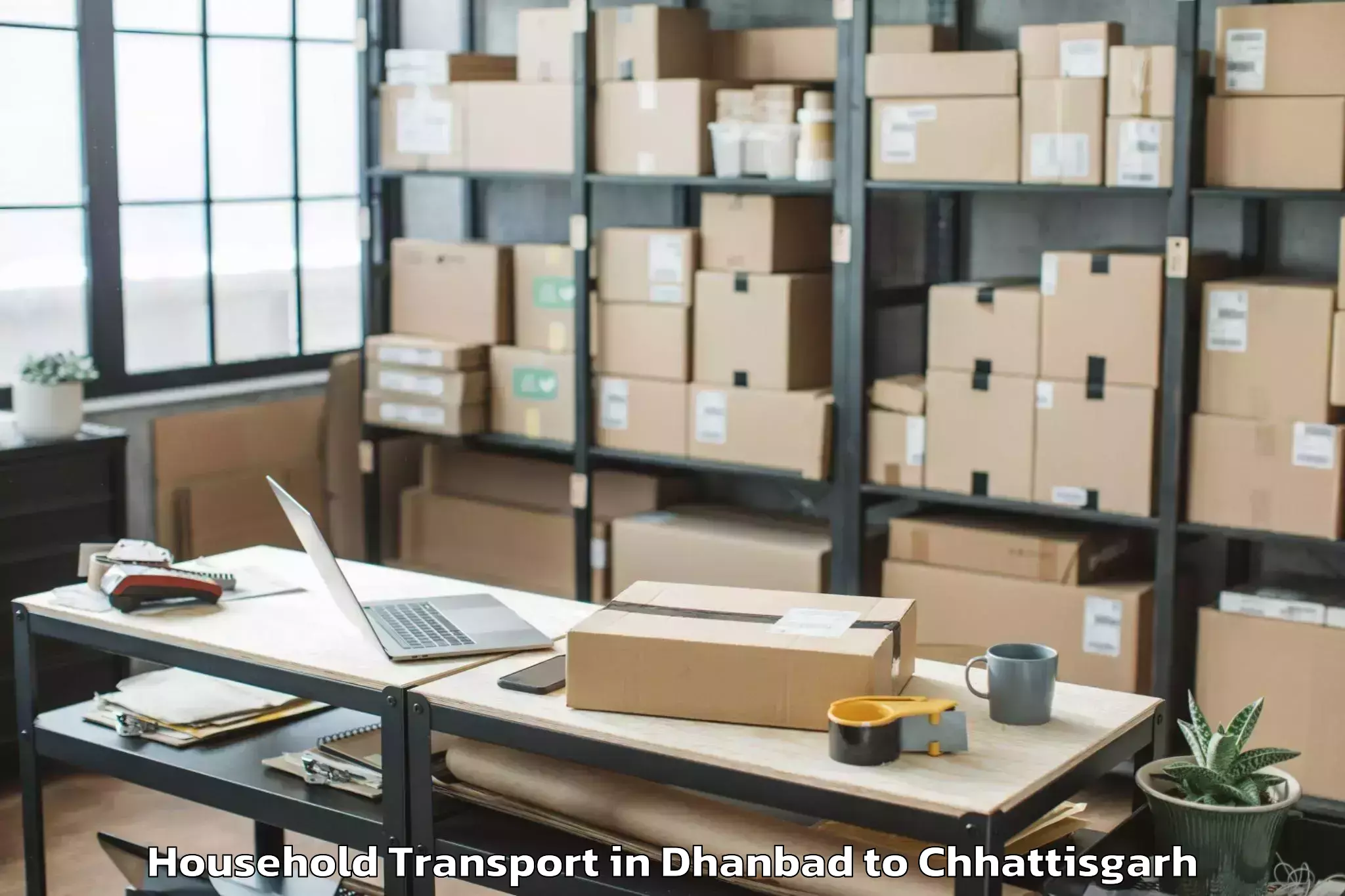 Reliable Dhanbad to Dongargaon Household Transport